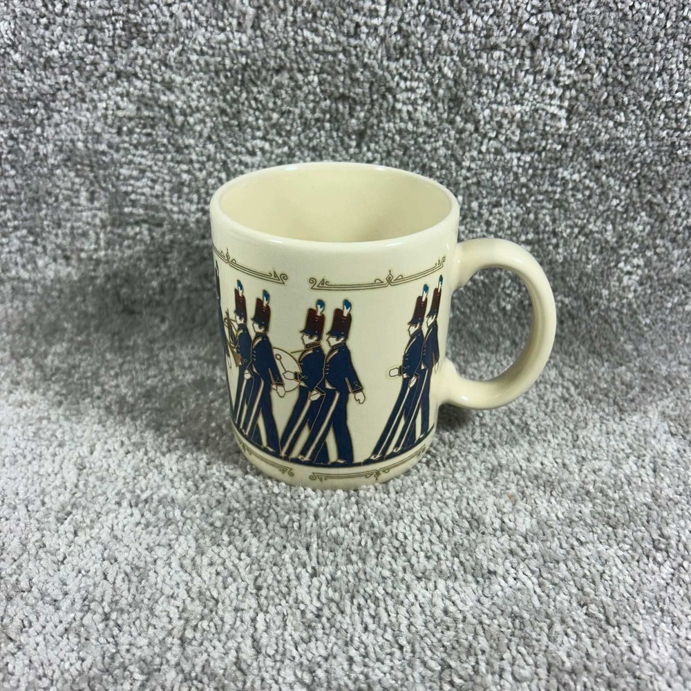 Hallmark Coffee Mug Cream Toy Soldier Marching Band Vintage Japan